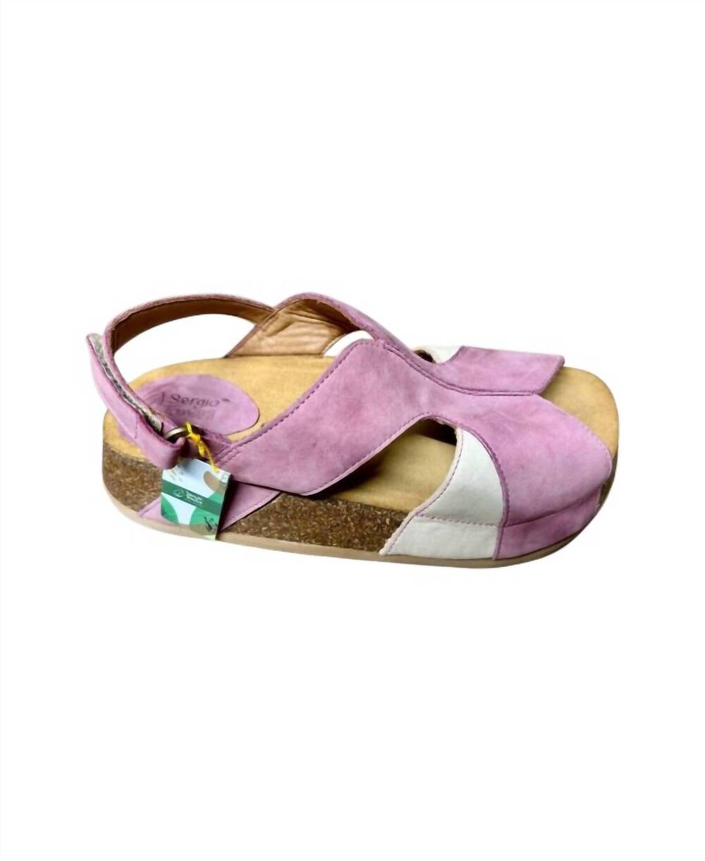 NEW SERGIO TOMANI women's cora nobuck sandal in rose/beige
